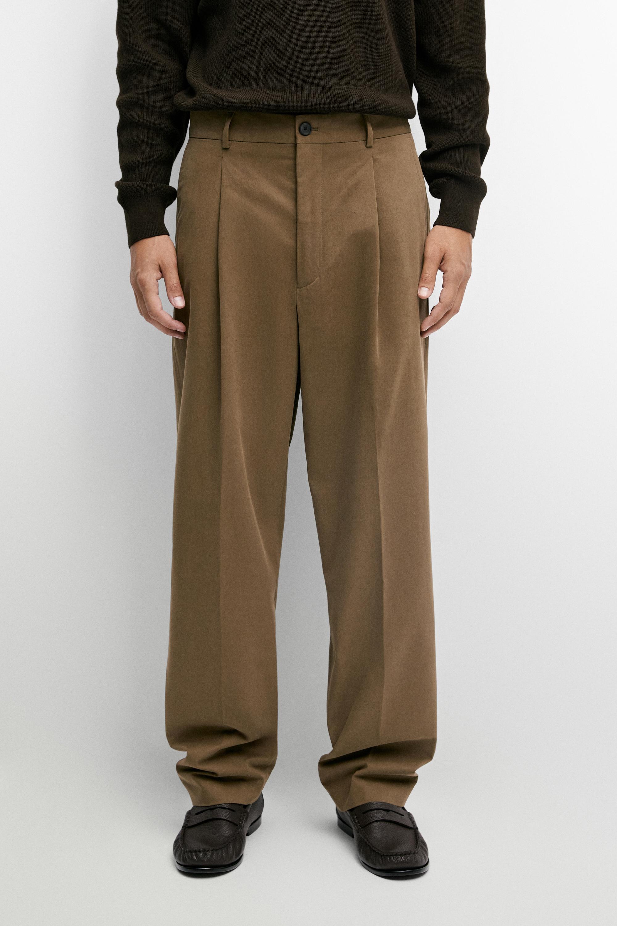 Pantalon relaxed fit en coton mélangé